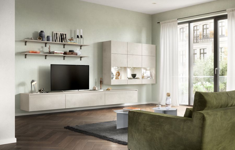 Dnevni regal Laser beton sand
